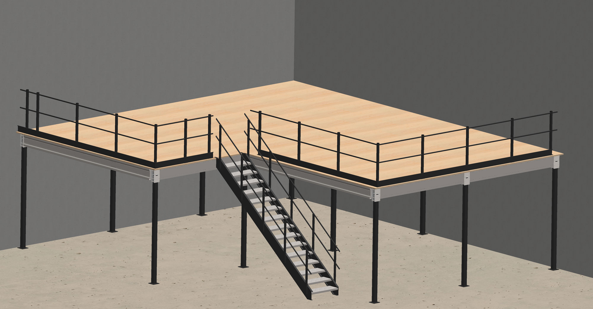 mezzanine industrielle 3d